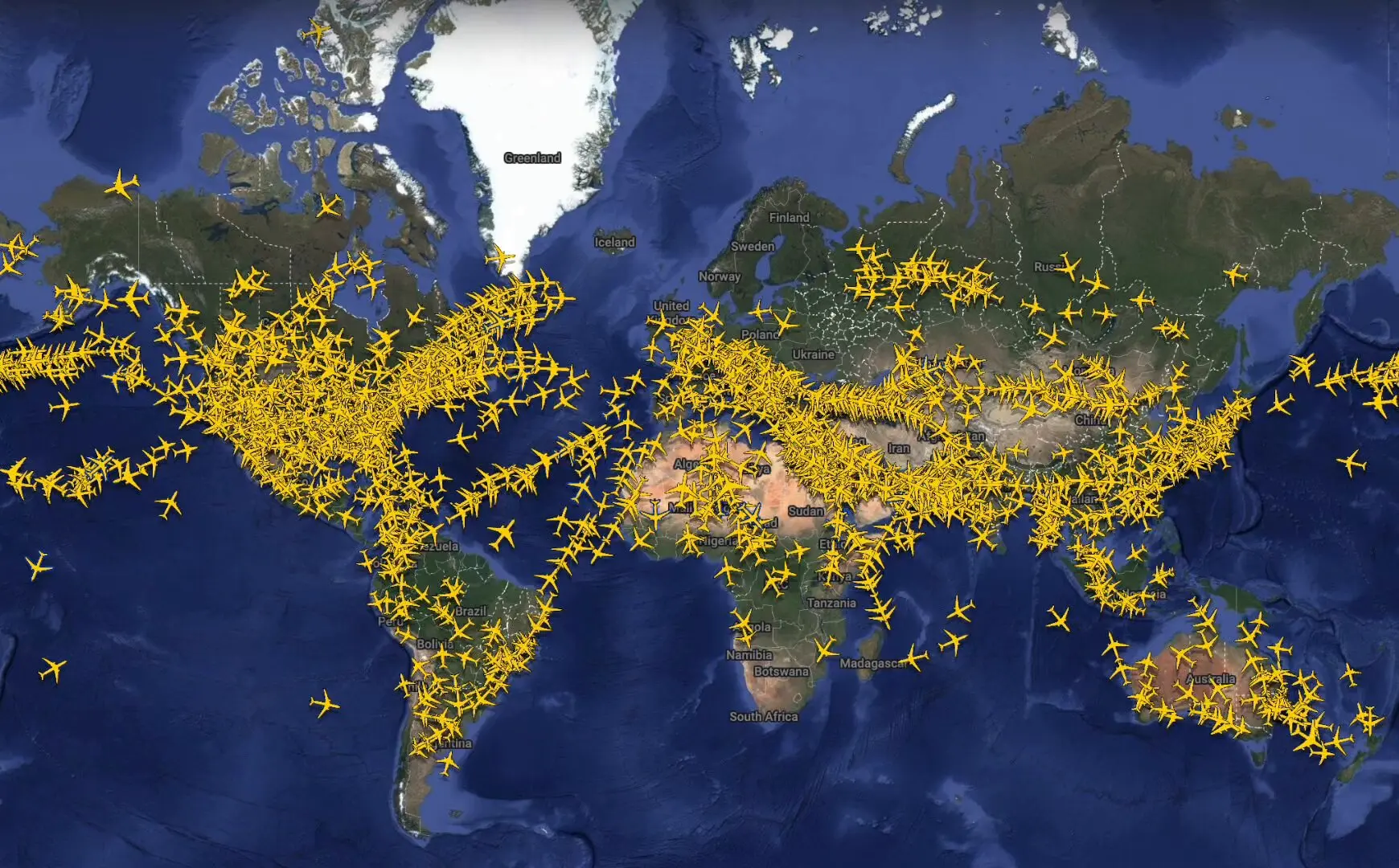 Worldwide air traffic record