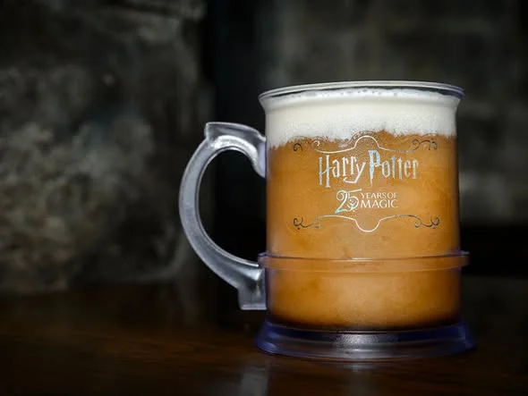 Butterbeer mug celebrating the 25th anniversary of Harry Potter at Universal parks