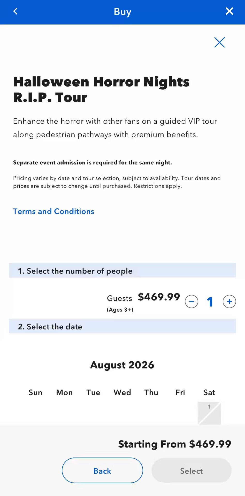 HHN 35 RIP sold out